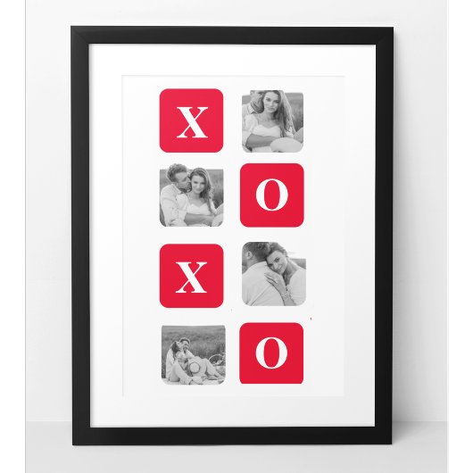 Modernes Collage Couple Foto & Red XOXO Poster