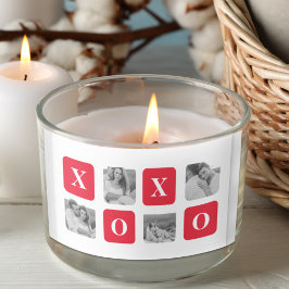 Modernes Collage Couple Foto & Red XOXO Rechteckiger Aufkleber