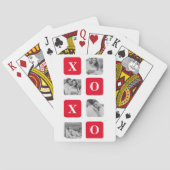 Modernes Collage Couple Foto & Red XOXO Spielkarten (Rückseite)