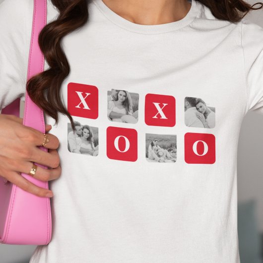 Modernes Collage Couple Foto & Red XOXO T-Shirt