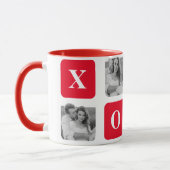Modernes Collage Couple Foto & Red XOXO Tasse (Links)