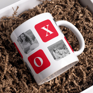 Modernes Collage Couple Foto & Red XOXO Tasse