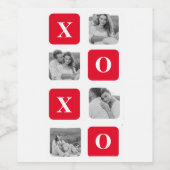 Modernes Collage Couple Foto & Red XOXO Weinetikett (Einzelnes Label)