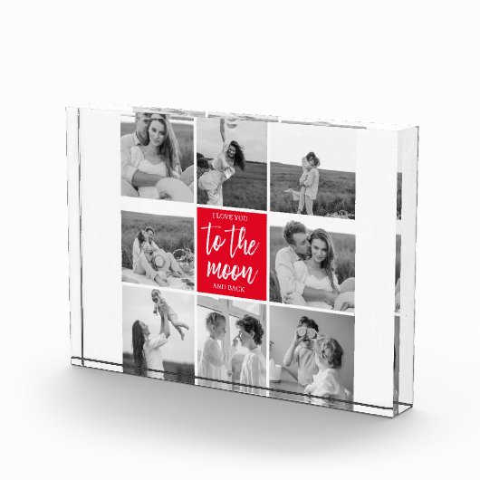 Modernes Collage Couple Foto & to Moon Zitat (Rechts)