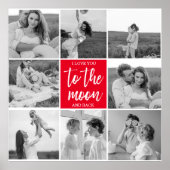 Modernes Collage Couple Foto & to Moon Zitat Poster (Vorne)