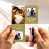 Modernes Collage Einfaches Foto Save the Date Hoch Magnet