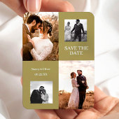 Modernes Collage Einfaches Foto Save the Date Hoch Magnet