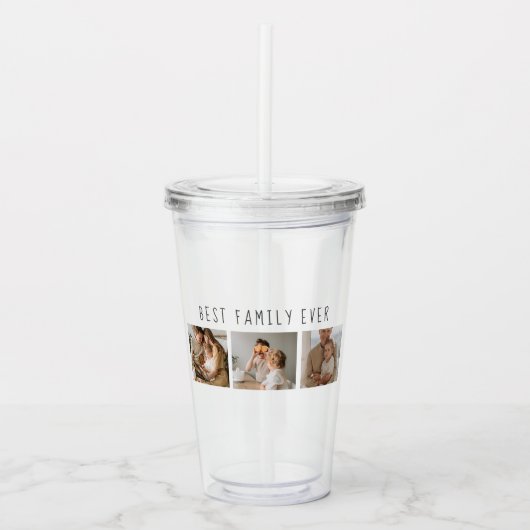 Modernes Collage Foto & Beste Familie je Bestes Ge Acryltrinkbecher (Vorderseite)