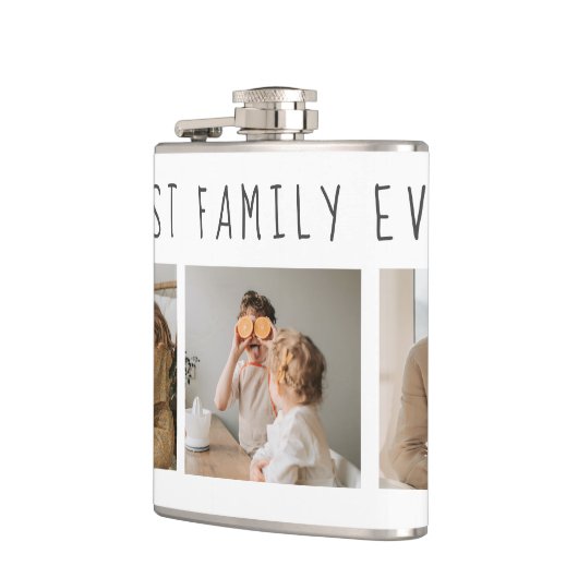 Modernes Collage Foto & Beste Familie je Bestes Ge Flachmann (Links)