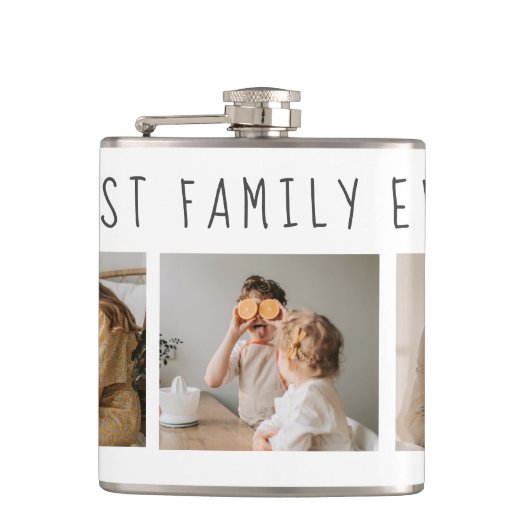 Modernes Collage Foto & Beste Familie je Bestes Ge Flachmann (Vorderseite)