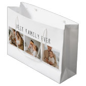 Modernes Collage Foto & Beste Familie je Bestes Ge Große Geschenktüte (Vorderseite Schrägansicht)