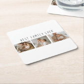 Modernes Collage Foto & Beste Familie je Bestes Ge Rechteckiger Pappuntersetzer (angewinkelt)