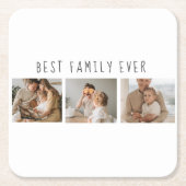 Modernes Collage Foto & Beste Familie je Bestes Ge Rechteckiger Pappuntersetzer (Vorderseite)