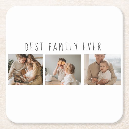 Modernes Collage Foto & Beste Familie je Bestes Ge Rechteckiger Pappuntersetzer (Vorderseite)
