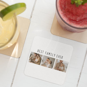 Modernes Collage Foto & Beste Familie je Bestes Ge Rechteckiger Pappuntersetzer