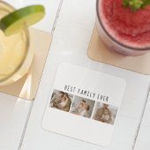 Modernes Collage Foto & Beste Familie je Bestes Ge Rechteckiger Pappuntersetzer