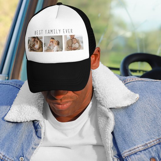 Modernes Collage Foto & Beste Familie je Bestes Ge Truckerkappe