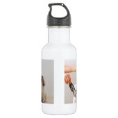 Modernes Collage Foto Beste Mama Hund je Edelstahlflasche (Rückseite)