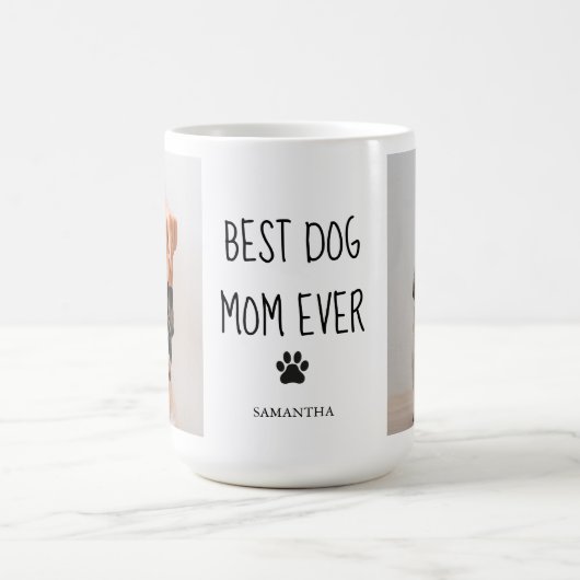 Modernes Collage Foto Beste Mama Hund je Kaffeetasse (Mittel)