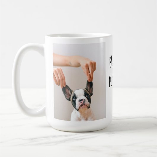 Modernes Collage Foto Beste Mama Hund je Kaffeetasse (Links)