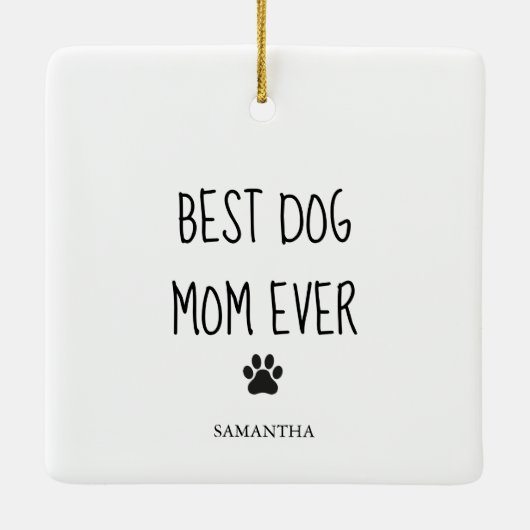 Modernes Collage Foto Beste Mama Hund je Keramikornament (Rückseite)