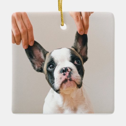 Modernes Collage Foto Beste Mama Hund je Keramikornament (Vorderseite)