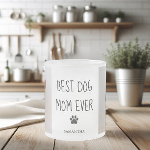Modernes Collage Foto Beste Mama Hund je Mattglastasse