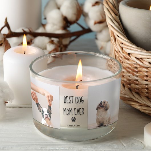 Modernes Collage Foto Beste Mama Hund je Rechteckiger Aufkleber