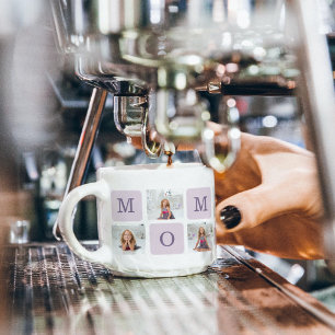 Modernes Collage Foto Beste Mama je Lila Geschenk Espressotasse