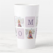 Modernes Collage Foto Beste Mama je Lila Geschenk Milchtasse (Vorderseite)