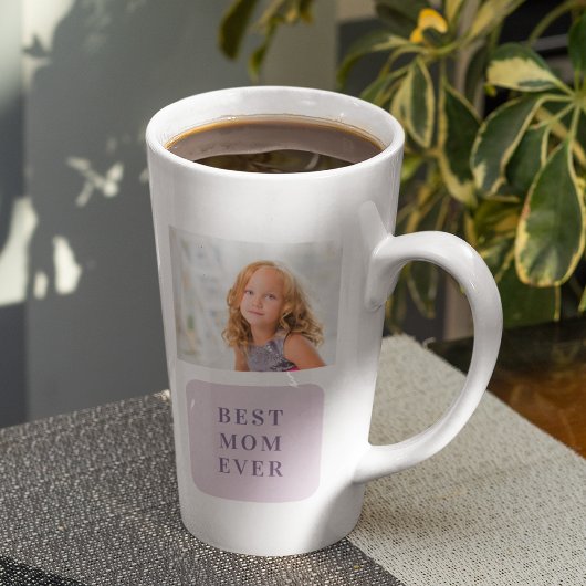 Modernes Collage Foto Beste Mama je Lila Geschenk Milchtasse