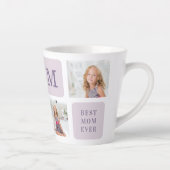 Modernes Collage Foto Beste Mama je Lila Geschenk Milchtasse (Rechts)