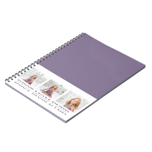 Modernes Collage Foto Beste Mama je Lila Geschenk Notizblock (Linke Seite)