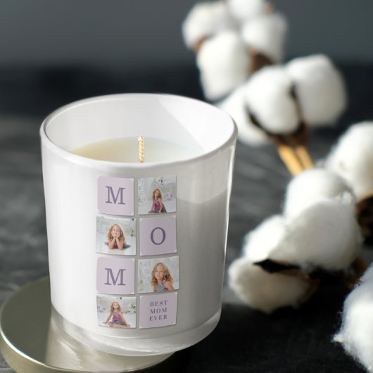 Modernes Collage Foto Beste Mama je Lila Geschenk Quadratischer Aufkleber