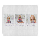 Modernes Collage Foto Beste Mama je Lila Geschenk Schneidebrett (Vorderseite)