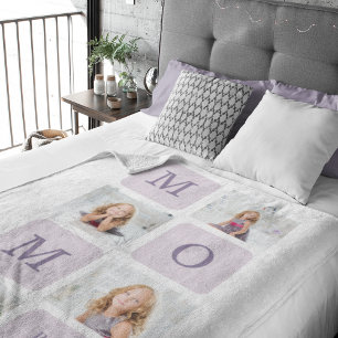 Modernes Collage Foto Beste Mama je Lila Geschenk Sherpadecke