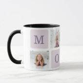 Modernes Collage Foto Beste Mama je Lila Geschenk Tasse (Links)