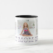 Modernes Collage Foto Beste Mama je Lila Geschenk Tasse (Zentrum)