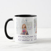 Modernes Collage Foto Beste Mama je Lila Geschenk Tasse (Links)