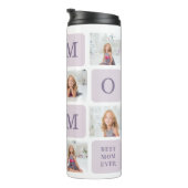 Modernes Collage Foto Beste Mama je Lila Geschenk Thermosbecher (Nach rechts gedreht)