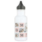 Modernes Collage Foto Beste Mama je rosa Geschenk Edelstahlflasche (Links)