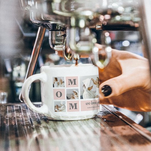 Modernes Collage Foto Beste Mama je rosa Geschenk Espressotasse