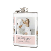 Modernes Collage Foto Beste Mama je rosa Geschenk Flachmann (Links)