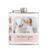 Modernes Collage Foto Beste Mama je rosa Geschenk Flachmann (Vorderseite)