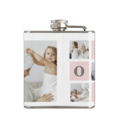 Modernes Collage Foto Beste Mama je rosa Geschenk Flachmann (Rückseite)