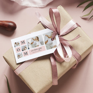Modernes Collage Foto Beste Mama je rosa Geschenk Geschenkanhänger