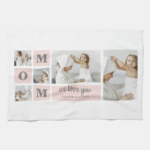 Modernes Collage Foto Beste Mama je rosa Geschenk Geschirrtuch (Horizontal)