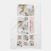 Modernes Collage Foto Beste Mama je rosa Geschenk Geschirrtuch (Vertikal)