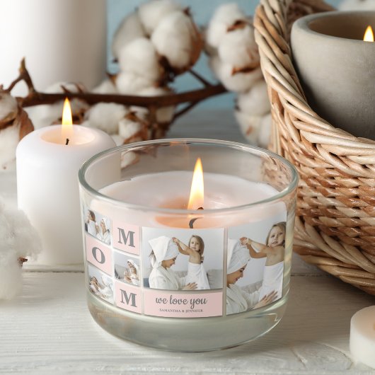 Modernes Collage Foto Beste Mama je rosa Geschenk Rechteckiger Aufkleber