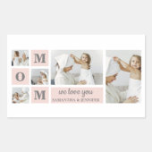 Modernes Collage Foto Beste Mama je rosa Geschenk Rechteckiger Aufkleber (Vorderseite)